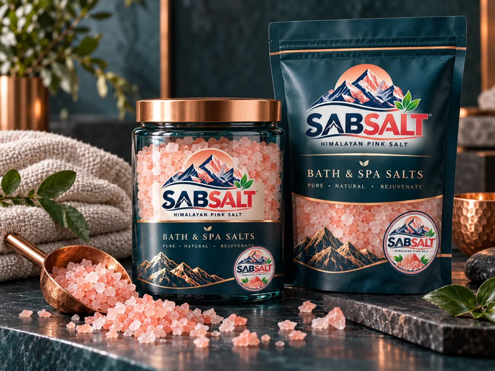 Bath & Spa Salt in SABSALT branded presentation